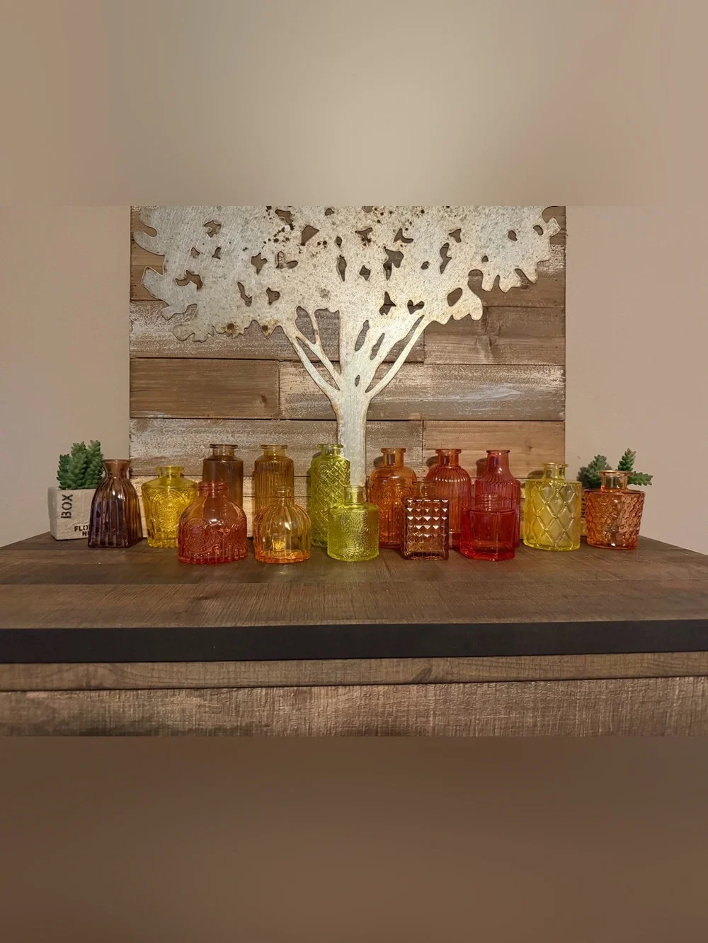 15 Pcs Assorted Colored Decorative Glass Bud Vases